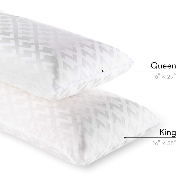 MALOUF Z ZONED GEL DOUGH Gel-Infused Memory Foam Bed Pillow - 5-year Warranty - King - High Loft - Image 5